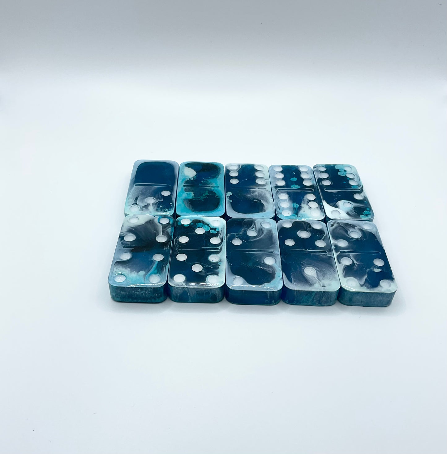 RESIN DOUBLE SIX DOMINO GAME