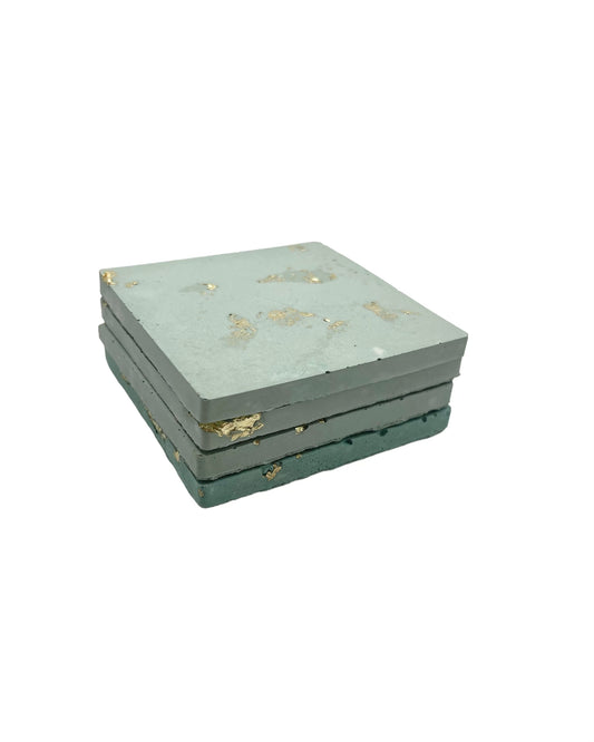 Elegant Green Concrete Coasters